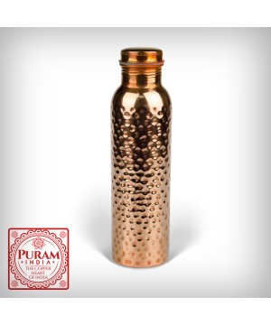 Miedziana butelka młotkowana antybakteryjna 900ml - 1707