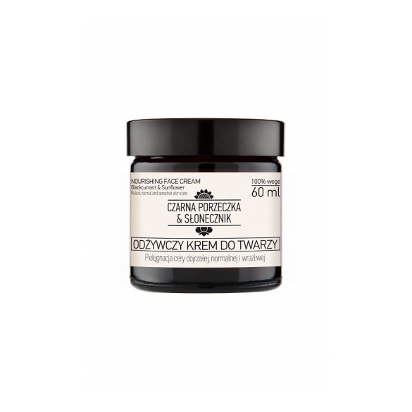 Odżywczy Krem do twarzy Czarna porzeczka & Słonecznik 60 ml - cera dojrzała, normalna i wrażliwa Odżywczy Krem do twarzy Czarna porzeczka & Słonecznik 60 ml - cera dojrzała, normalna i wrażliwa