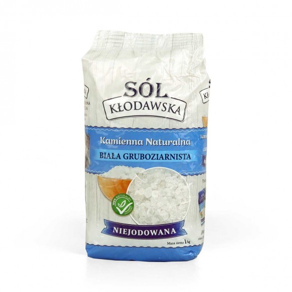 Biała sól Kłodawska gruboziarnista naturalna niejodowana 1kg Biała sól Kłodawska gruboziarnista naturalna niejodowana 1kg