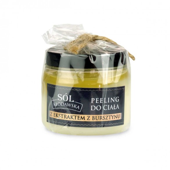 Peeling do ciała z ekstraktem z bursztynu na bazie soli Kłodawskiej Peeling do ciała z ekstraktem z bursztynu na bazie soli Kłodawskiej