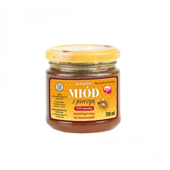 Miód z pierzgą 100% naturalny 200ml Miód z pierzgą 100% naturalny 200ml