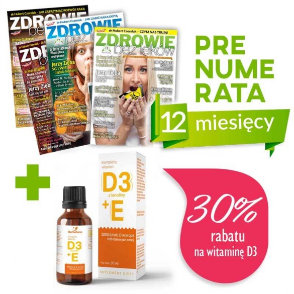 Witamina D3 + prenumerata 12 miesięcy Witamina D3 + prenumerata 12 miesięcy
