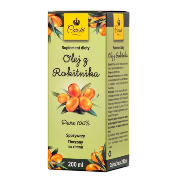 Olej z rokitnika tłoczony na zimno 200ml Olej z rokitnika tłoczony na zimno 200ml