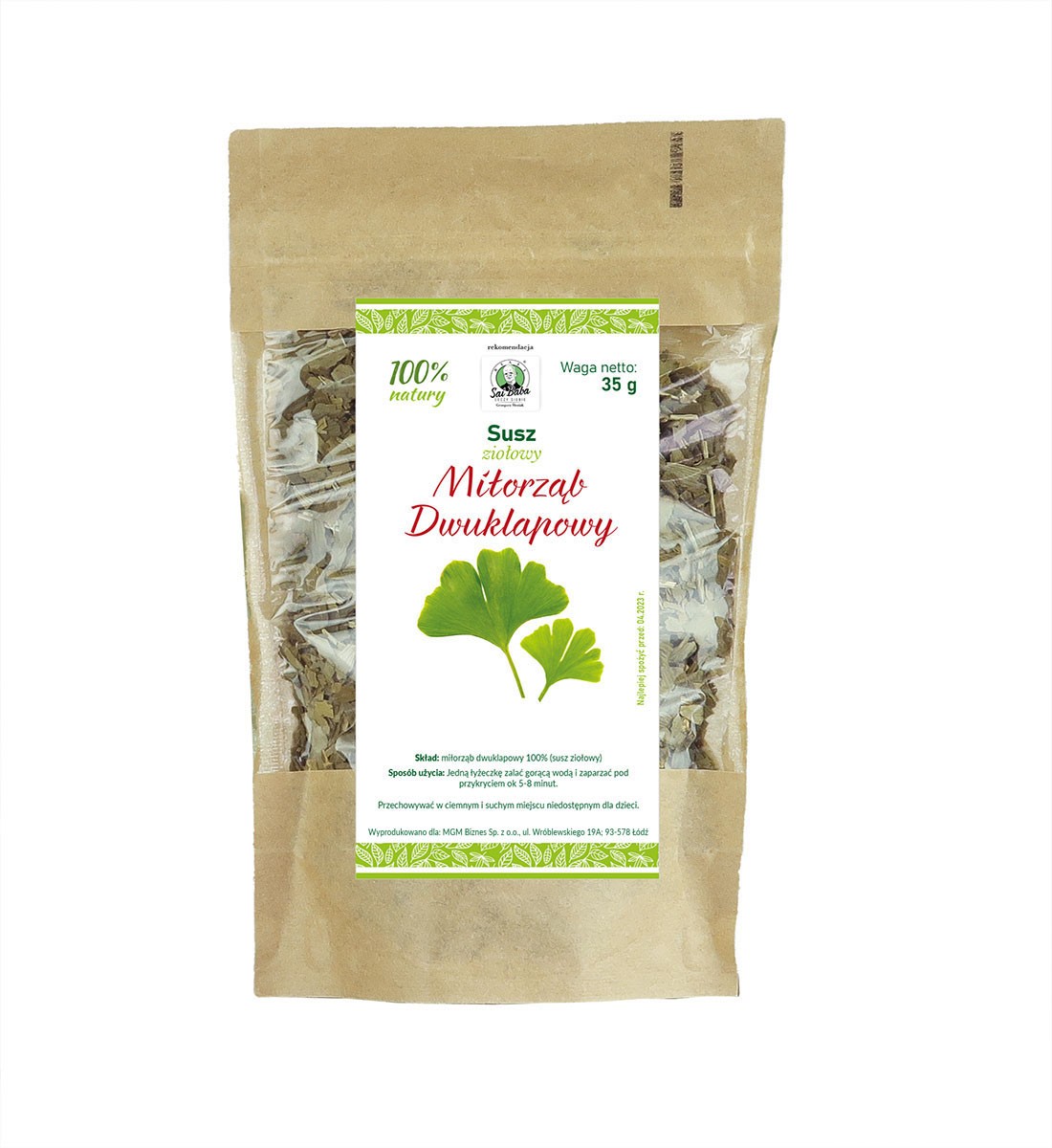 Miłorząb liść dwuklapowy 35g - 2509