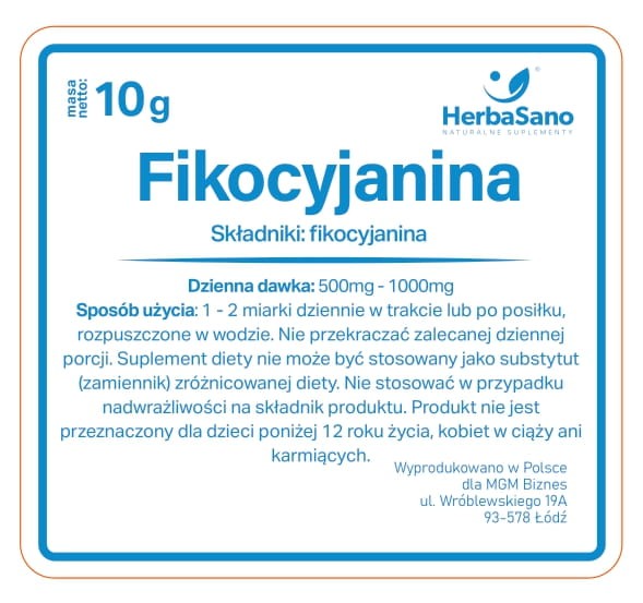 Fikocyjanina w proszku wyciąg ze spiruliny 10g - 3870