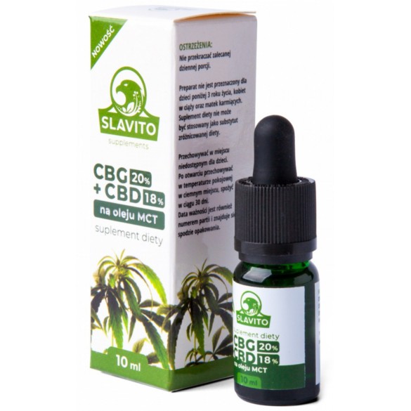 SLAVITO olejek CBG CBD 18% na MCT 10ml CZERNIAK SLAVITO olejek CBG CBD 18% na MCT 10ml CZERNIAK