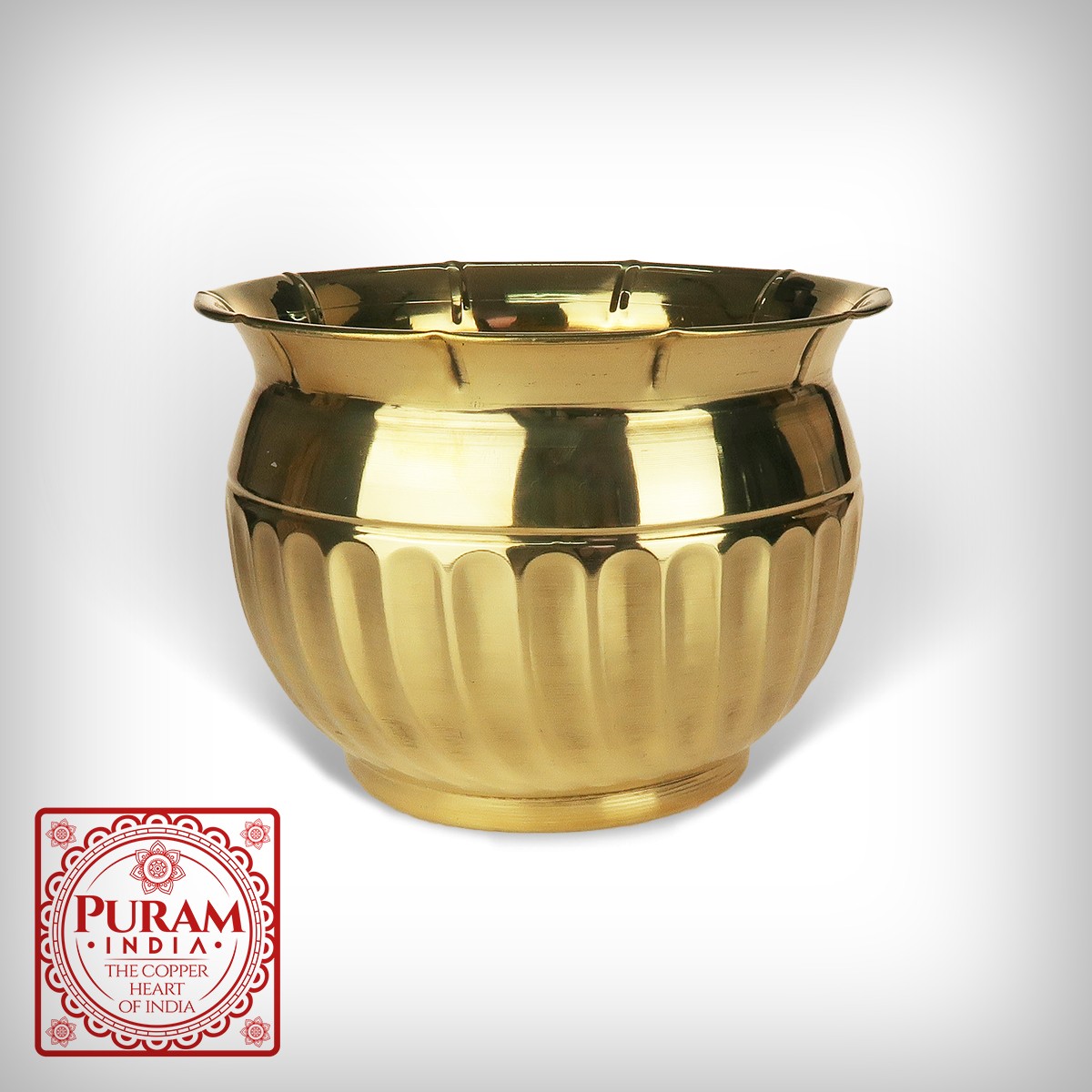 Osłonka doniczka mosiężna - energetyczna 29,5 cm x 21,5 cm - 4013