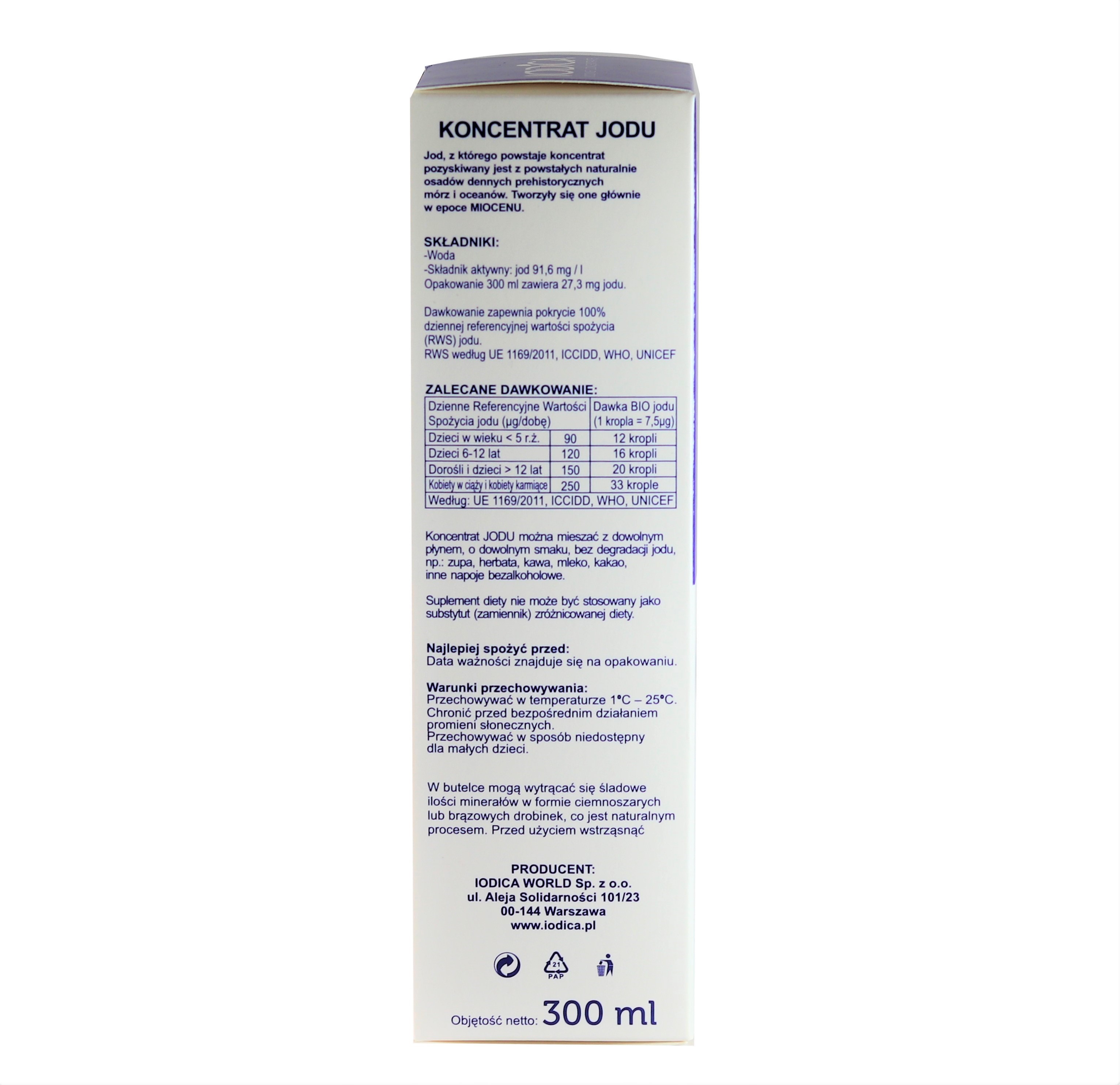 Naturalny koncentrat jodu 300ml Iodica - 4280