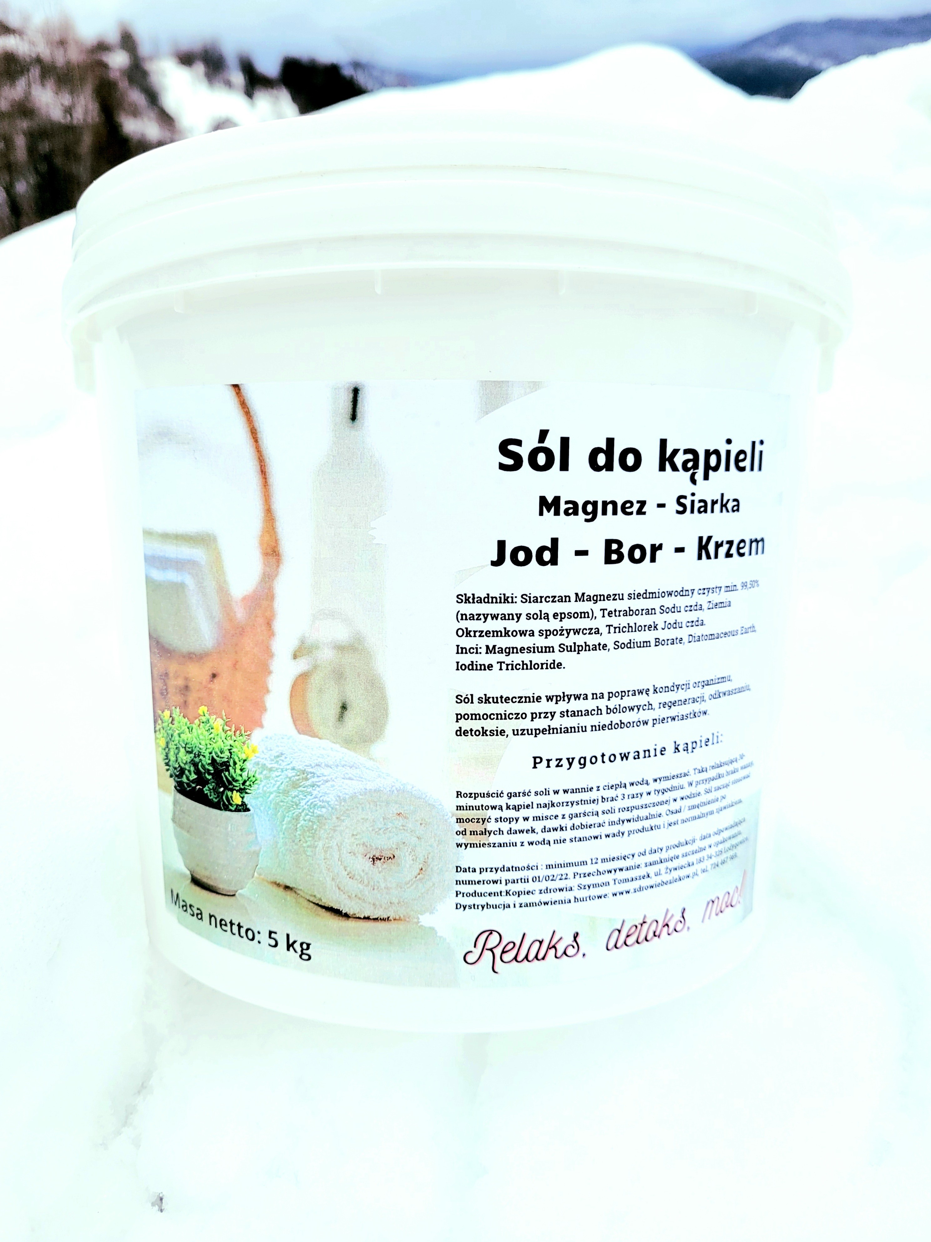 Sól Epsom - Sól magnezowo Jod- Bor- Krzem - 4359