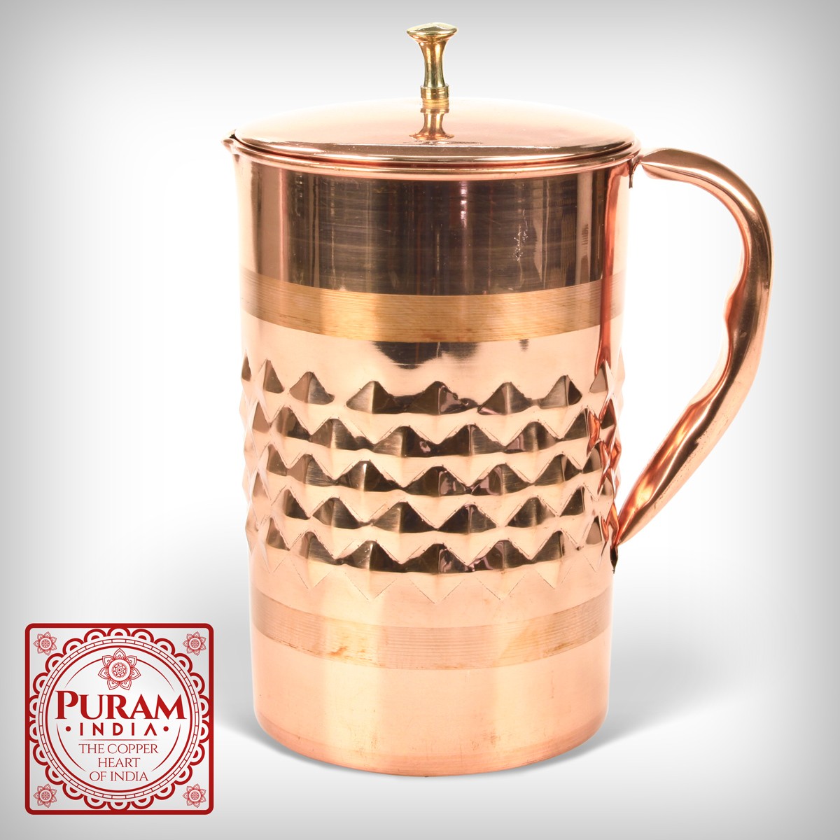 Dzbanek młotkowany miedziany antybakteryjny 2L - Barfi - 4391