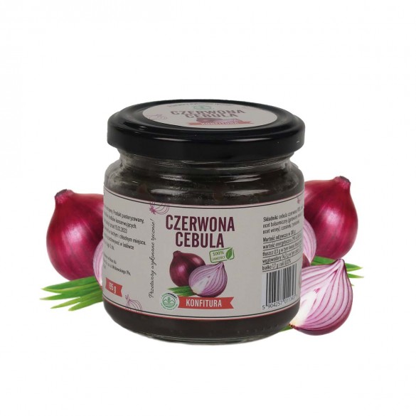 Konfitura z czerwonej cebuli z miodem czosnkiem i octem balsamicznym Konfitura z czerwonej cebuli z miodem czosnkiem i octem balsamicznym