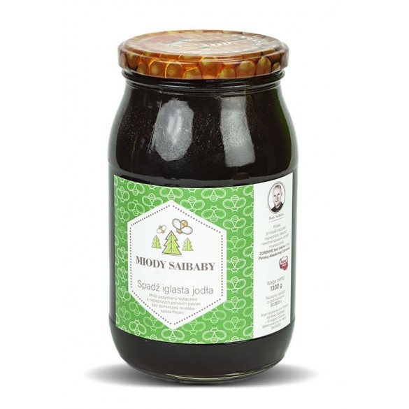 Miód spadziowy iglasty z jodły 1300 g | Naturalny miód pszczeli