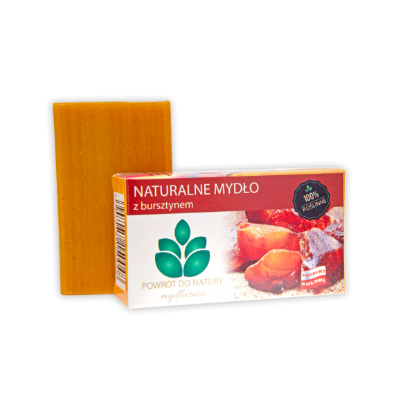 100% naturalne, roślinne mydło z bursztynem - 100 g