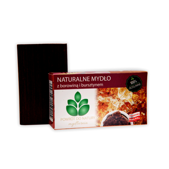 100% naturalne, roślinne mydło z borowiną i bursztynem - 100 g 100% naturalne, roślinne mydło z borowiną i bursztynem - 100 g