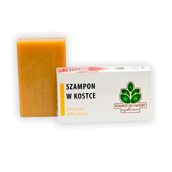 Szampon w kostce z pokrzywą i żółtą glinką 100g Szampon w kostce z pokrzywą i żółtą glinką 100g