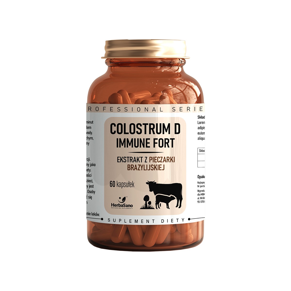 Colostrum D Immune Fort - Ekstrakt z pieczarki brazylijskiej - HerbaSano - 5216