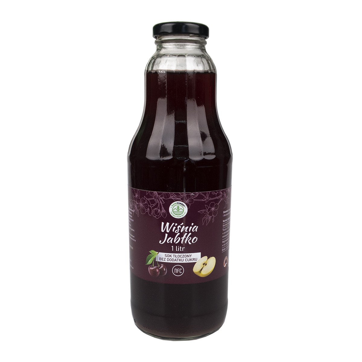 Sok tłoczony z wiśni i jabłek 100% - 1l - RawForest - 5226 Sok tłoczony z wiśni i jabłek 100% - 1l - RawForest - 5226
