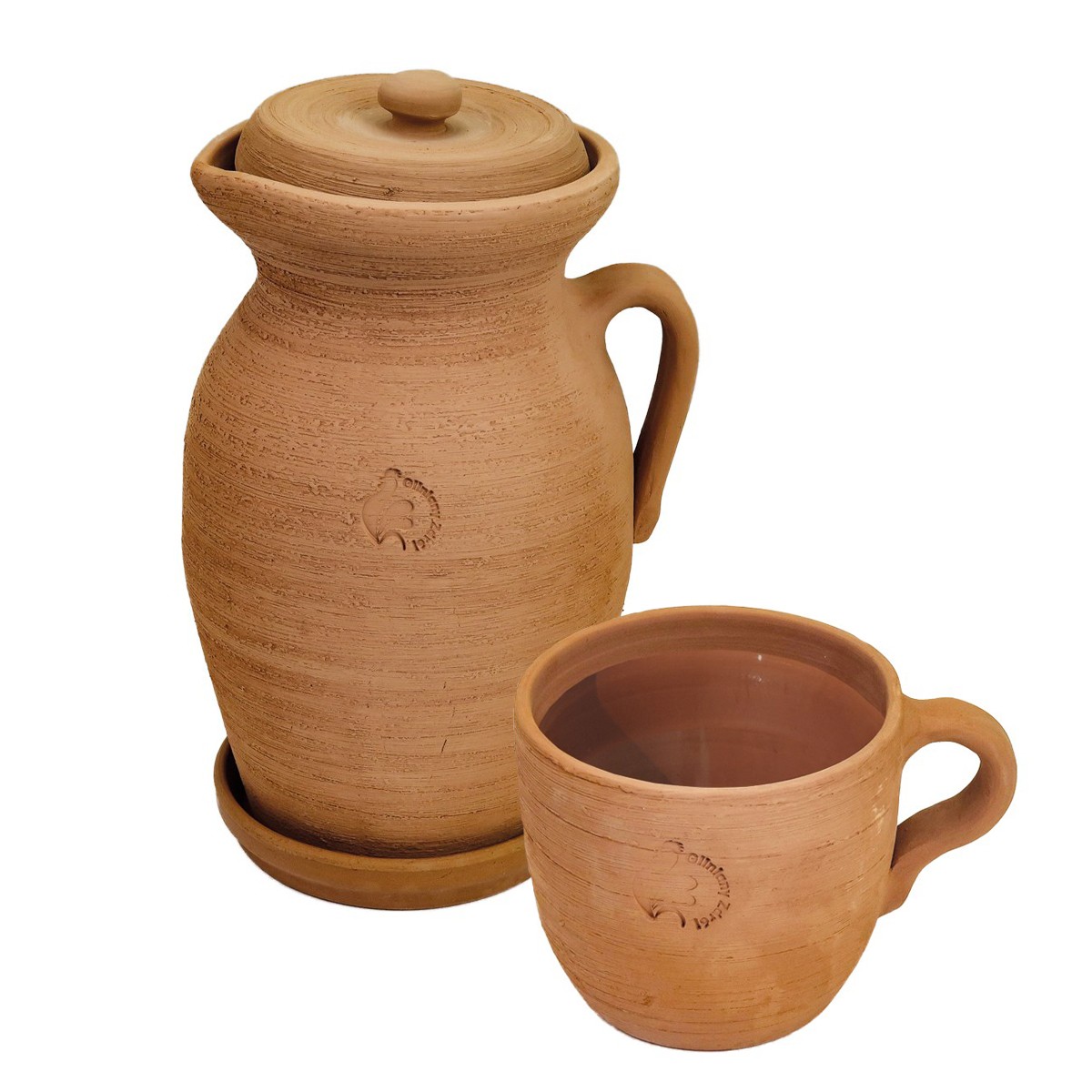 Zestaw: Dzbanek gliniany średni 4l + kubek gliniany 700ml - 5628