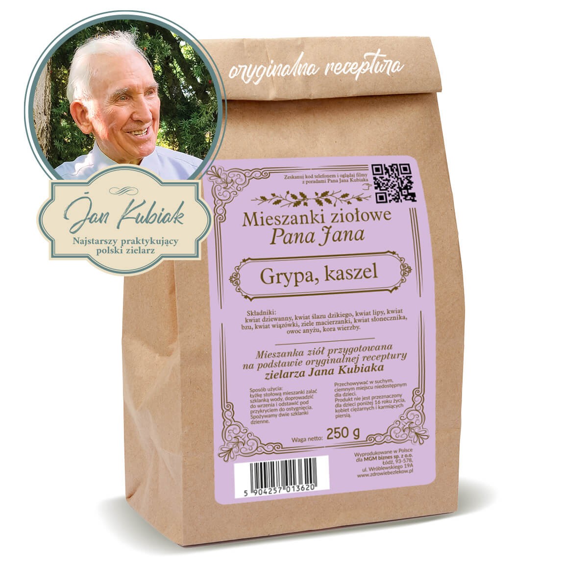 Zioła Pana Jana Kubiaka - KASZEL, GRYPA - 250g - 5673