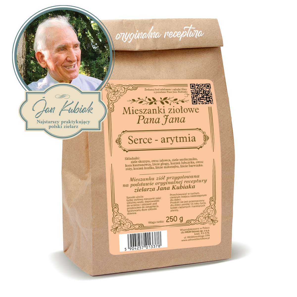 Zioła Pana Jana Kubiaka - SERCE-ARYTMIA - 250g - 5924