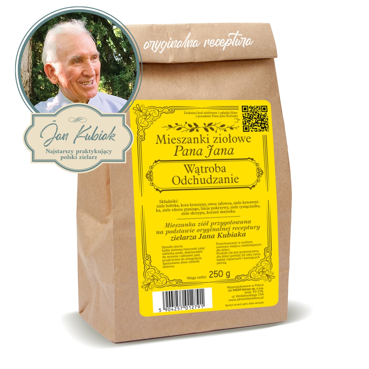 Zioła Pana Jana Kubiaka - WĄTROBA I ODCHUDZANIE - 250g - 5929
