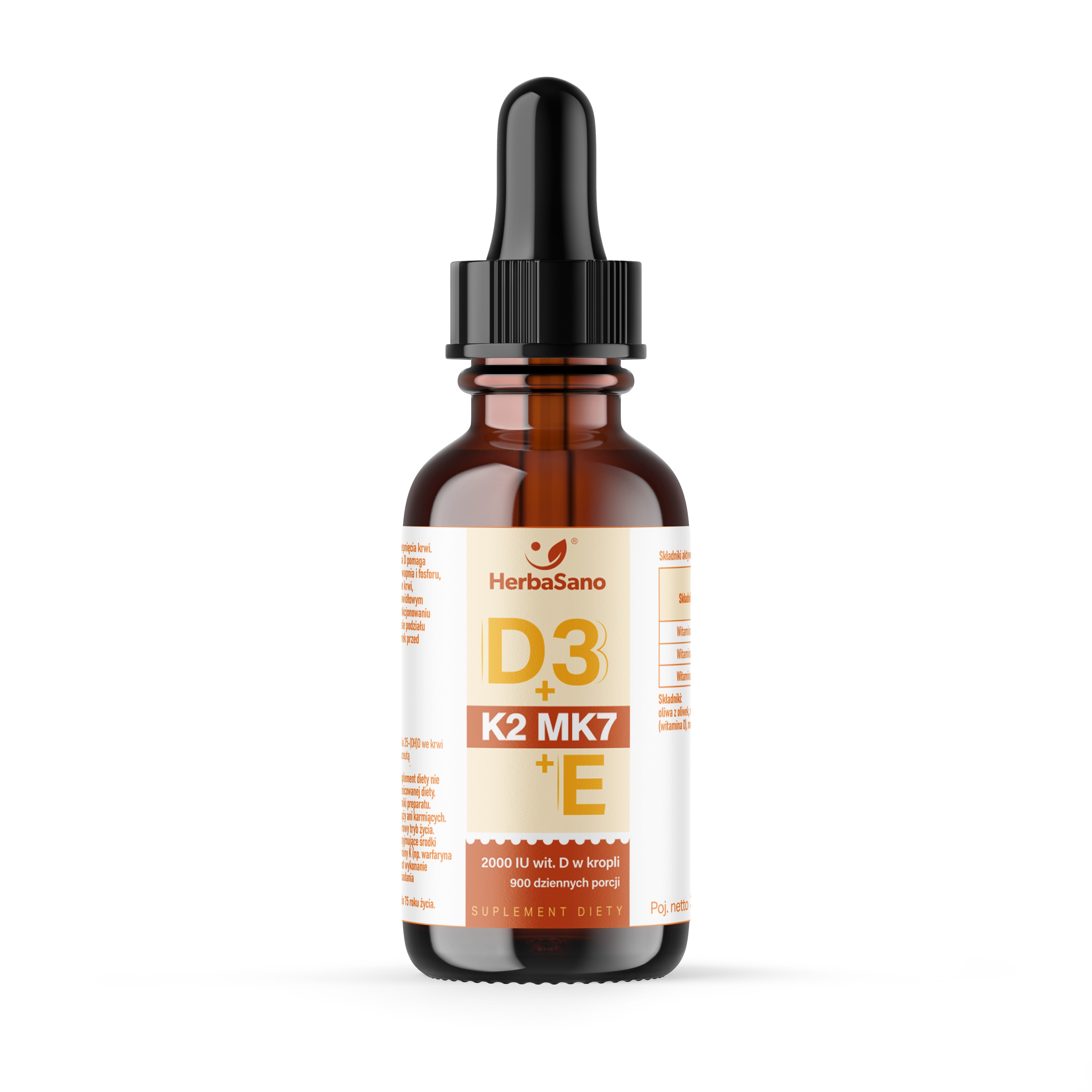 Witamina D3+K2MK7 + E w kroplach - 30 ml - 6128