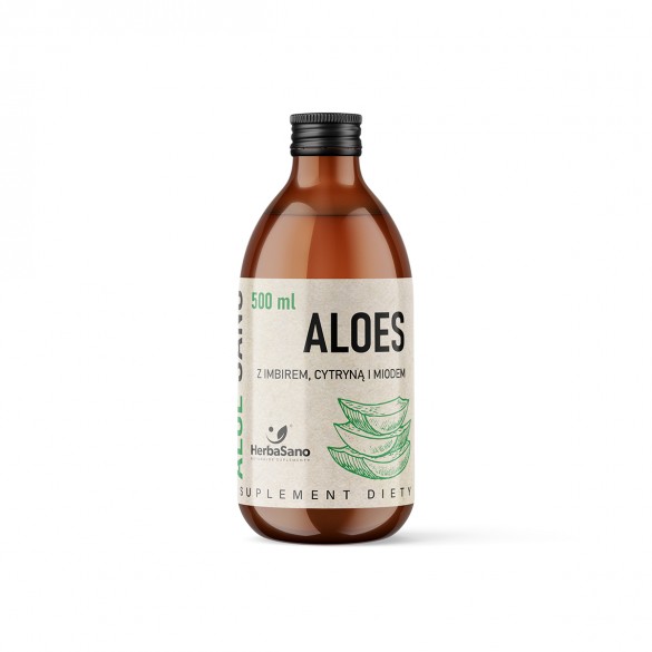 Aloe Sano - Organiczny aloes z imbirem, cytryną i miodem - 500 ml Aloe Sano - Organiczny aloes z imbirem, cytryną i miodem - 500 ml