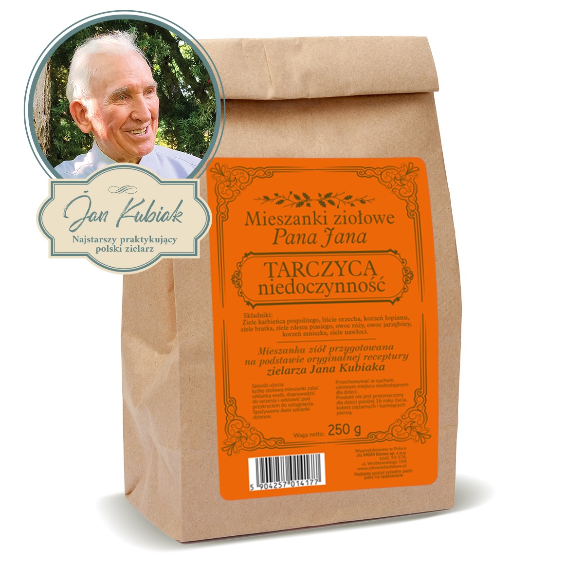 Zioła Pana Jana Kubiaka - TARCZYCA - niedoczynność - 250g - 6182 Zioła Pana Jana Kubiaka - TARCZYCA - niedoczynność - 250g - 6182
