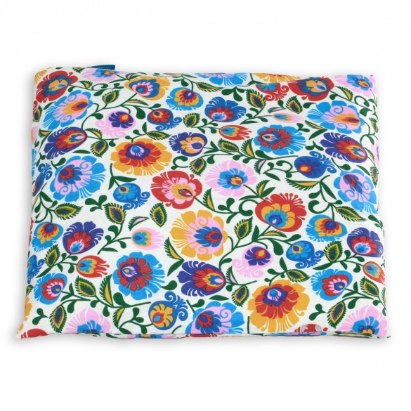 Poduszka z wkładem z łusek gryki - 45x45 cm - Kolorowe kwiaty