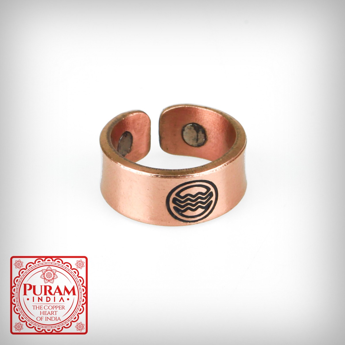 Miedziany pierścionek - WODNIK - 6399