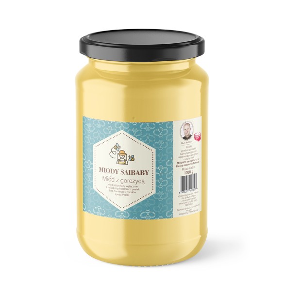 Miód z gorczycą 1000 g | Naturalny miód pszczeli