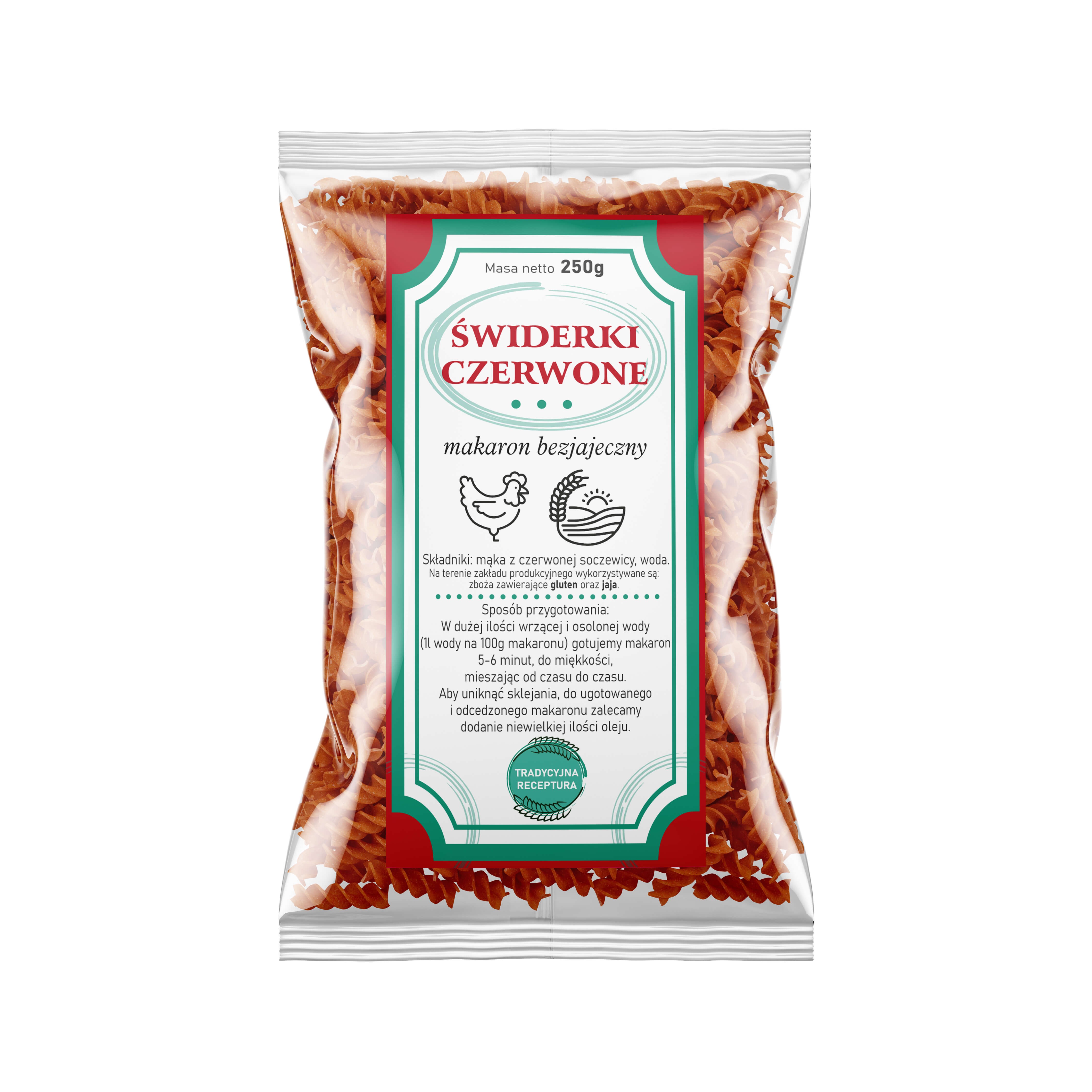 Makaron ŚWIDERKI - czerwone - 250g - 6673