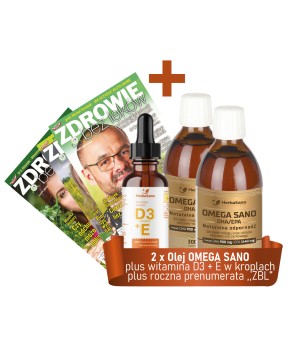 2 x Olej OMEGA SANO plus witamina D3 w kroplach plus roczna prenumerata "ZBL" - 6791