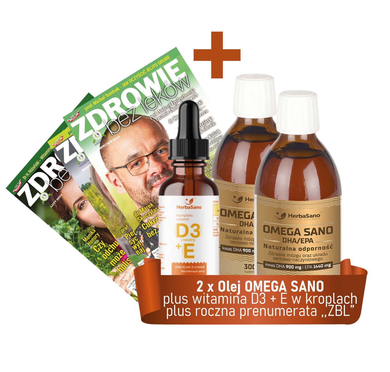 2 x Olej OMEGA SANO plus witamina D3 w kroplach plus roczna prenumerata "ZBL" - 6791