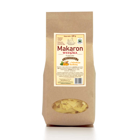 Makaron wstążka z kurkumą 400 g Makaron wstążka z kurkumą 400 g