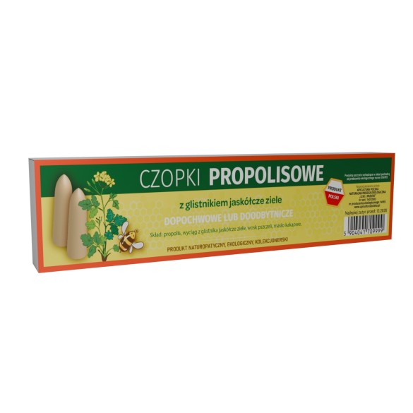 Czopki - globulki propolisowe z glistnikiem