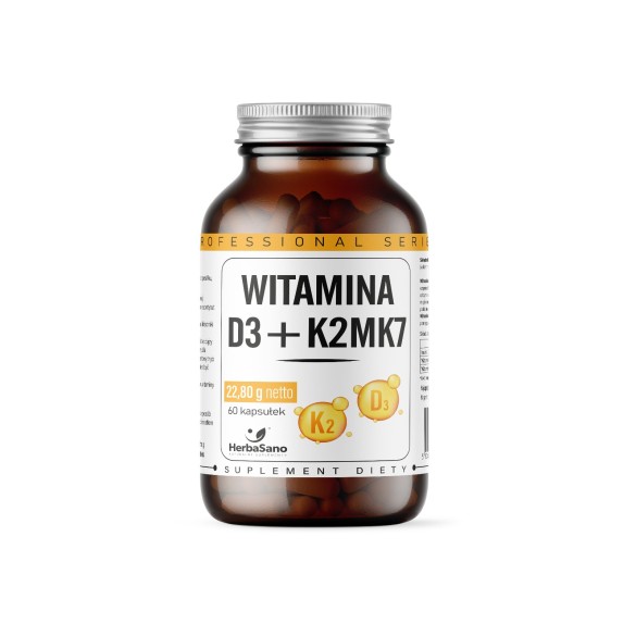 Witamina D3 + K2MK7 - suplement diety - 60 tabletek - HerbaSano Witamina D3 + K2MK7 - suplement diety - 60 tabletek - HerbaSano