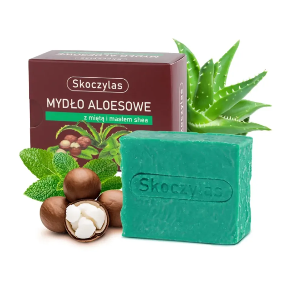 MYDŁO aloesowe z miętą i masłem shea - 100 g MYDŁO aloesowe z miętą i masłem shea - 100 g