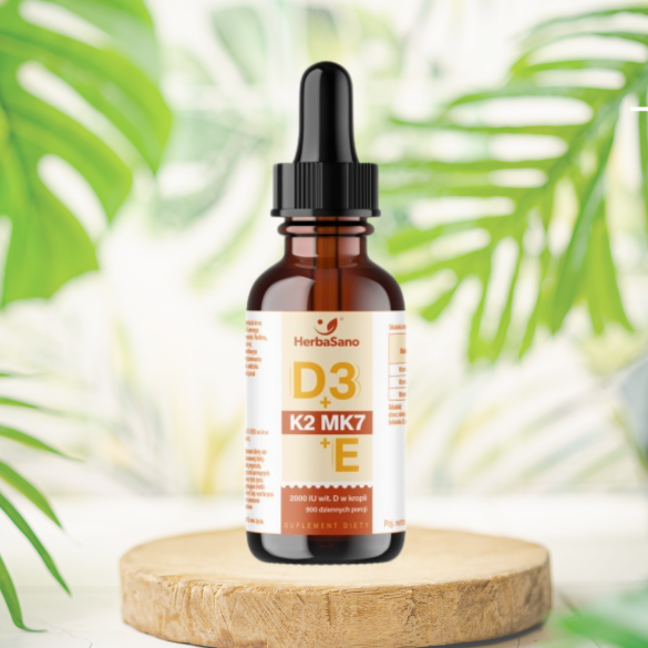 Witamina D3+K2MK7 + E w kroplach - 30 ml