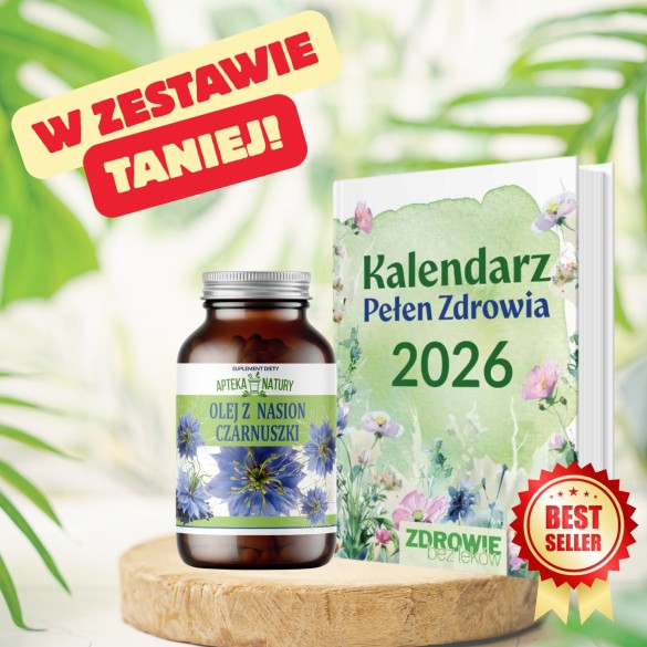 Kalendarz Pełen Zdrowia 2026 + Olej z nasion czarnuszki 90 kaps. - Apteka Natury
