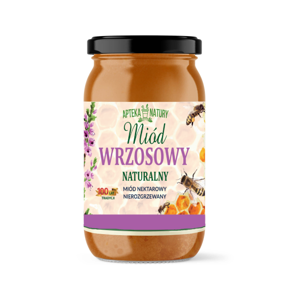 Miód wrzosowy Apteka Natury 1050 g | Naturalny miód pszczeli nierozgrzewany