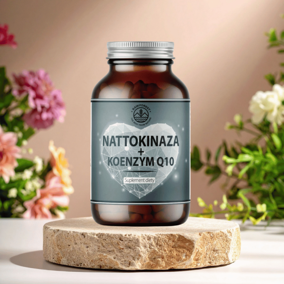 Nattokinaza + koenzym Q10 - suplement diety - 60 kapsułek - Raw Forest