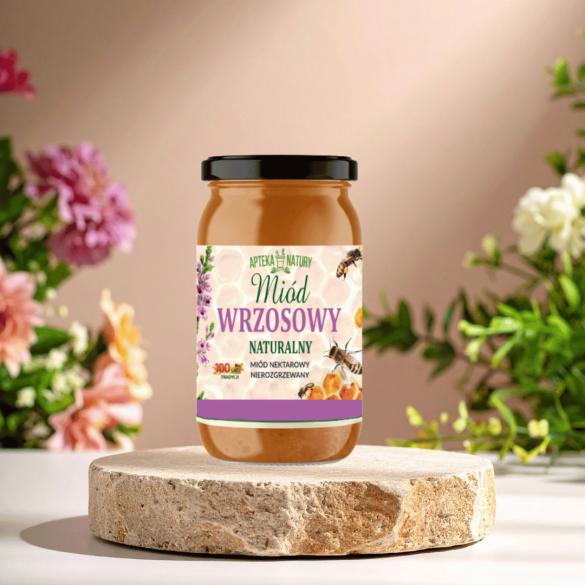 Miód wrzosowy Apteka Natury 1050 g | Naturalny miód pszczeli nierozgrzewany