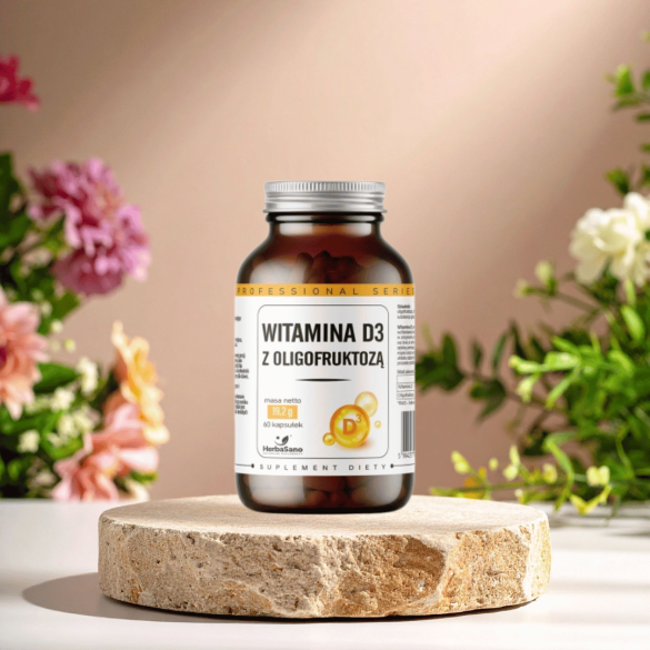Witamina D3 z oligofruktozą - suplement diety - 60 kapsułek - HerbaSano