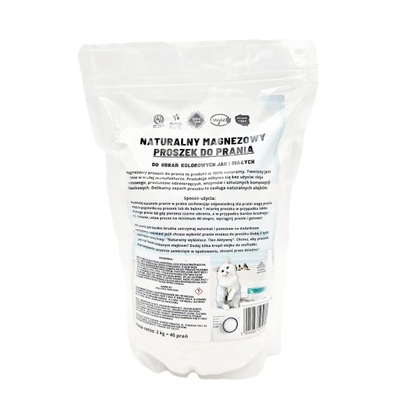 Magnezowy Naturalny Proszek do prania 2 kg - 40 PRAŃ