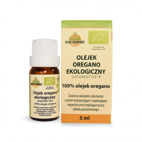 Olejek oregano ekologiczny, suplement diety, 5 ml