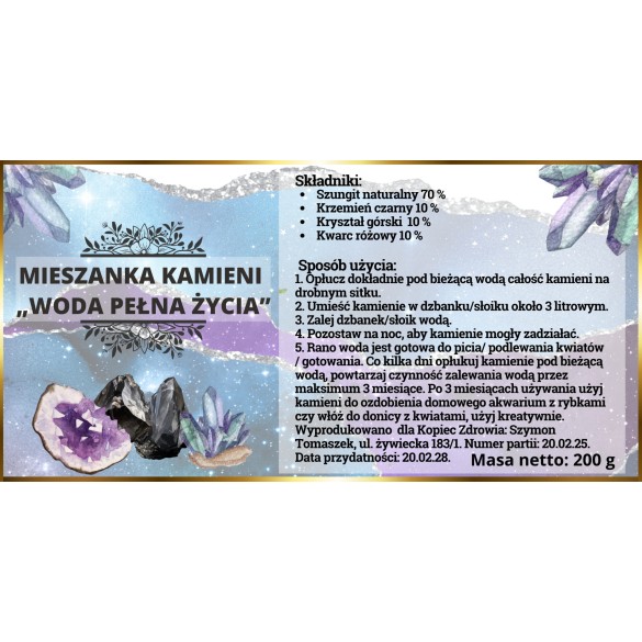 Mieszanka kamieni „Woda pełna życia” 200 g - Kopiec Zdrowia